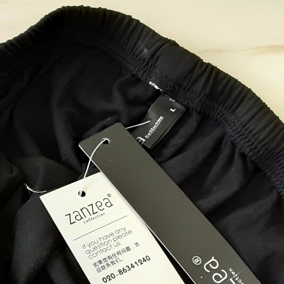 NWT ZANZEA Street Wear Black Faux Leather Tuxedo Striped  Leggings SZ L - Picture 7 of 8